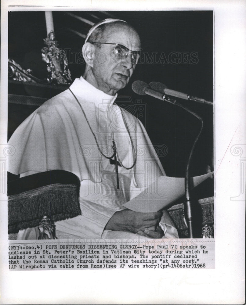 Pope Paul VI Catholic Church Vatican-Historic Images