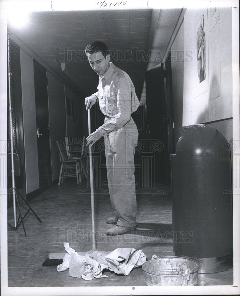 1960 Leo Janitor Cleaning-Historic Images