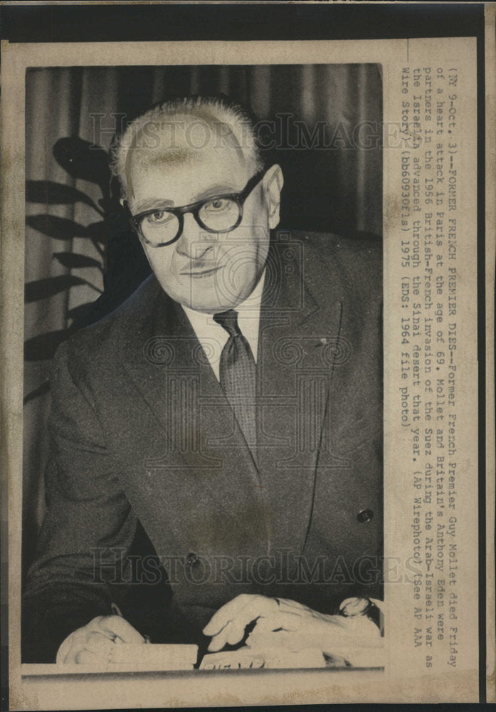 1975 Former French Premier Guy Mollet-Historic Images