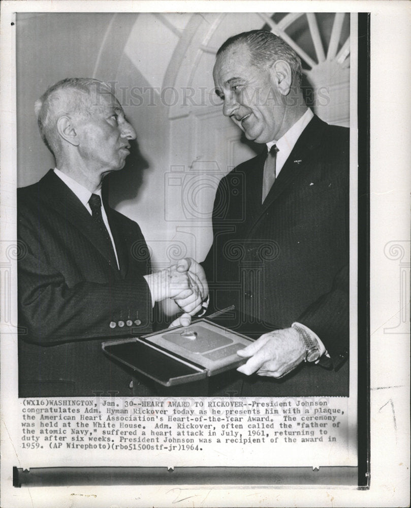 1964 Hyman Rickover  President Johnson-Historic Images