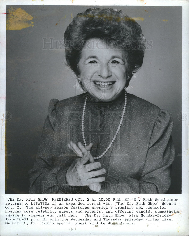 1986 Dr. Ruth Westheimer Sex Counselor-Historic Images