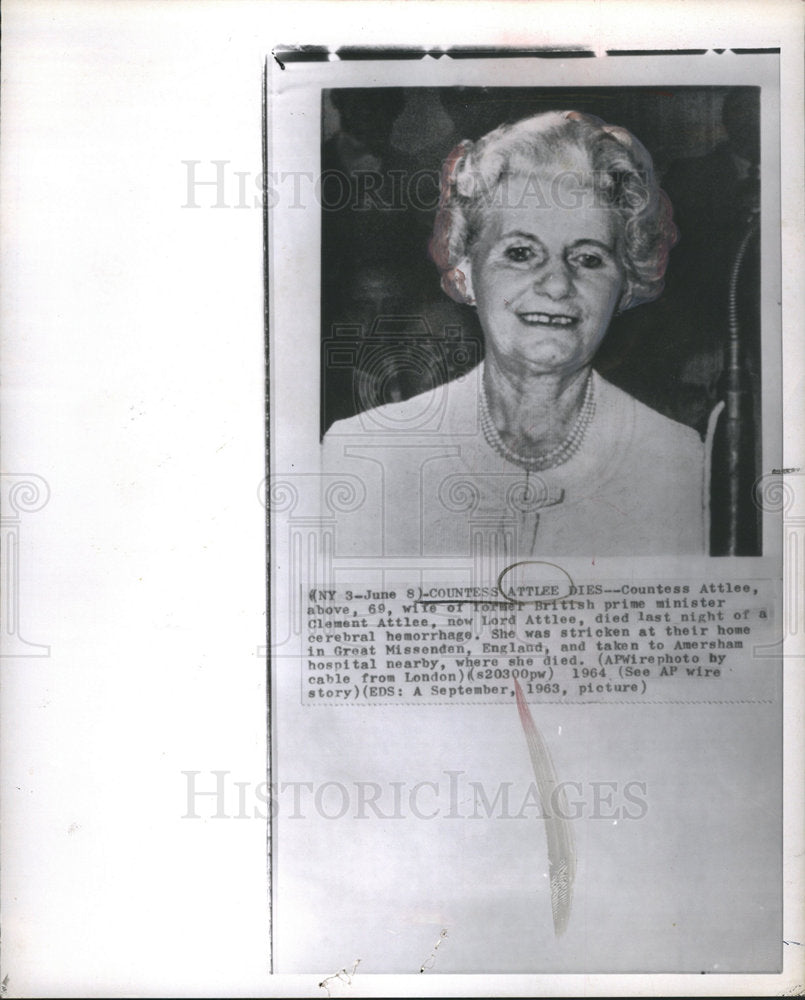 1964 Countess Attlee British 1964-Historic Images