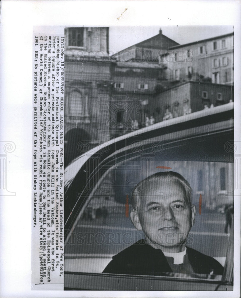 1961 Bishop Lichtenberger Vatican Pope-Historic Images