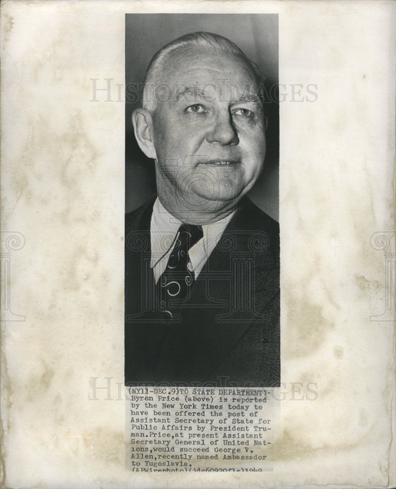 1949 Byron Price Secretary of State-Historic Images