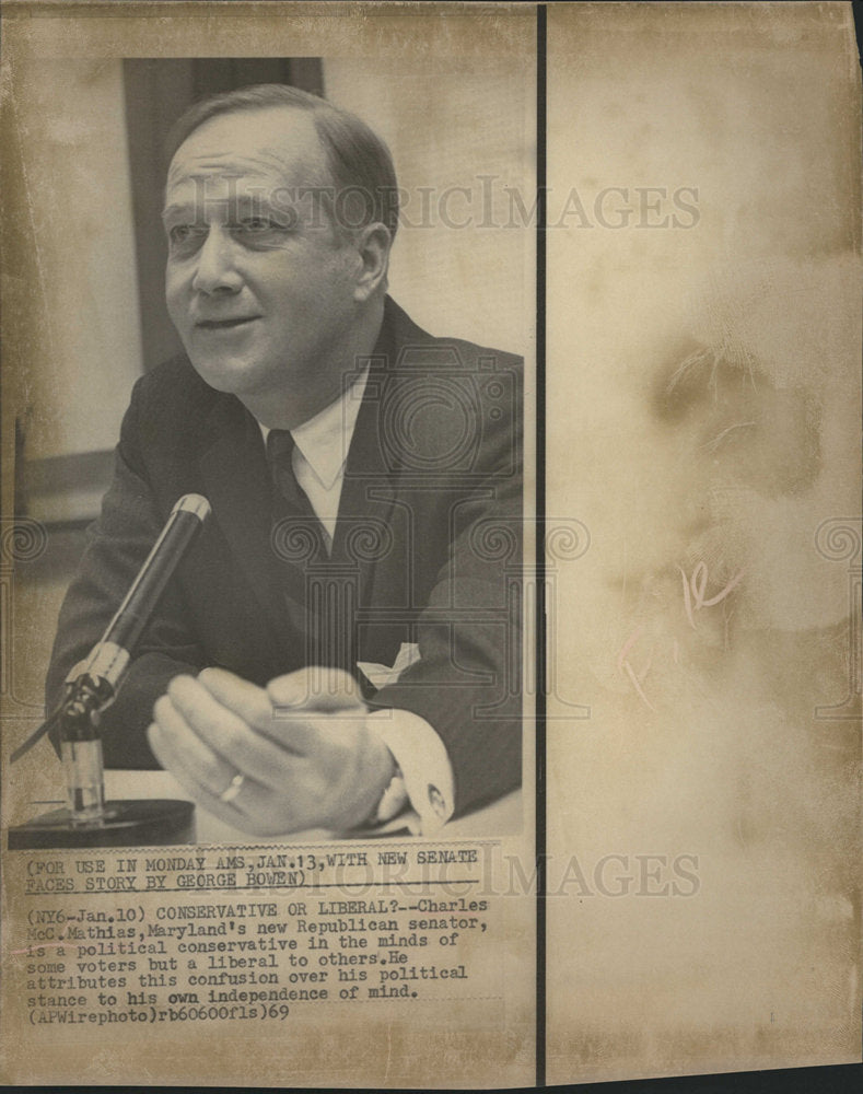 1969 Senator Charles McC. Mathias MD 1969-Historic Images