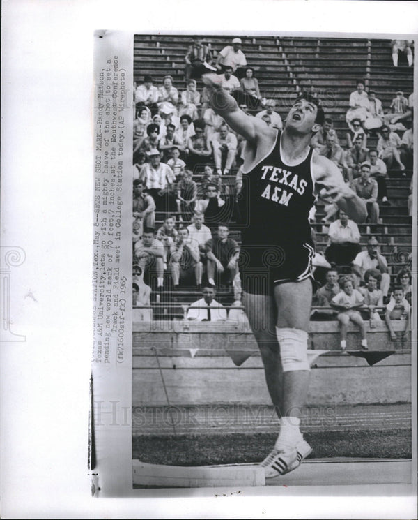 1965 Randy Matson Texas A&M University - Historic Images