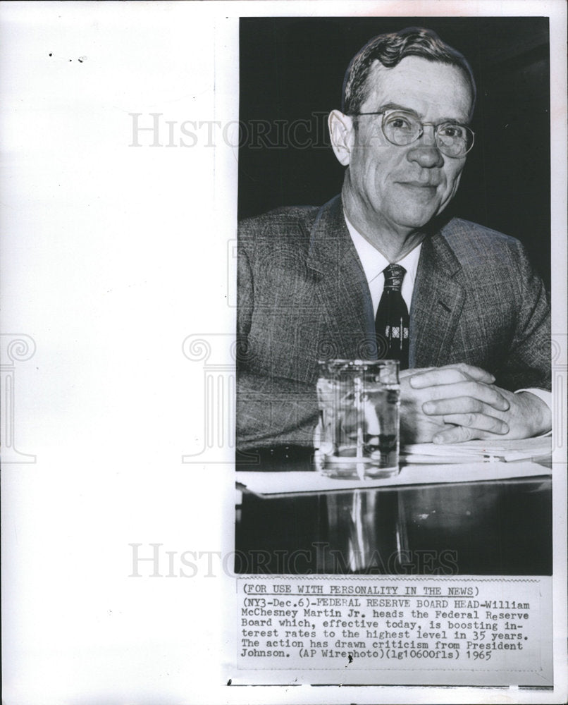 1965 William McChesney Martin, Jr. Economis-Historic Images