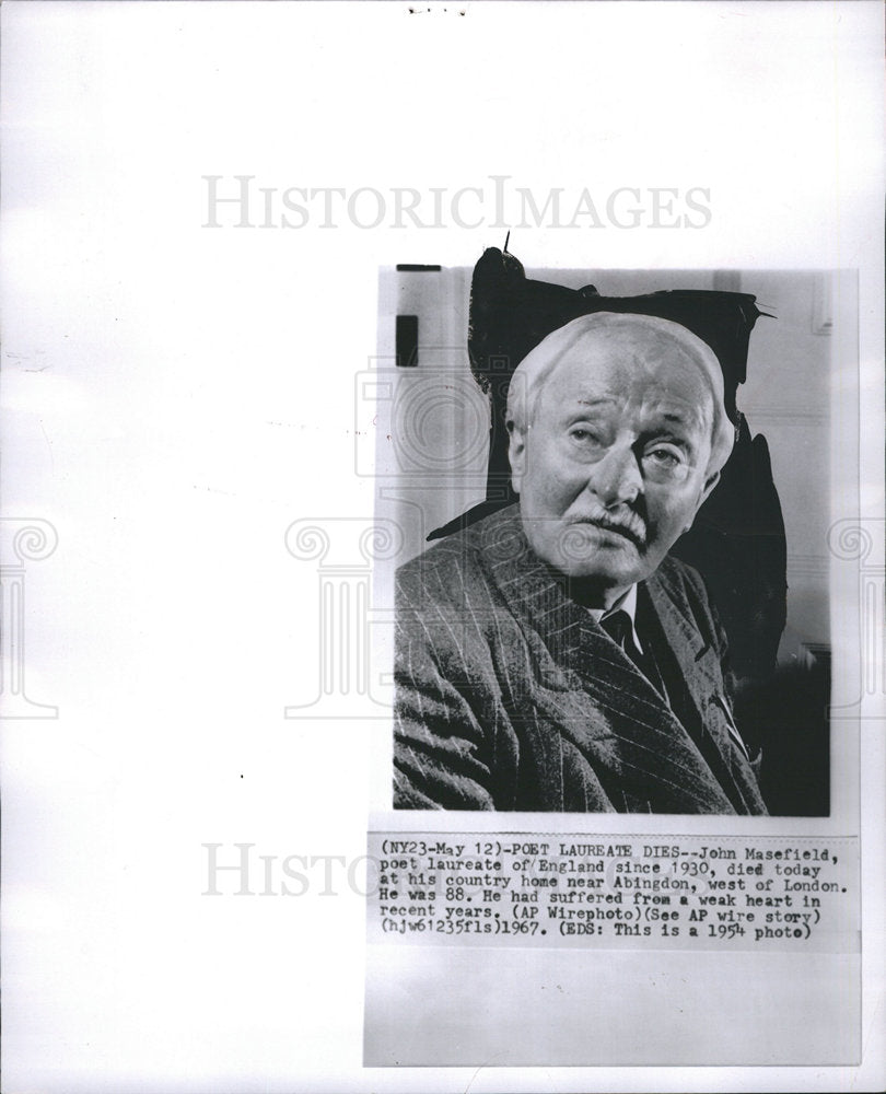 1967 John Masefield Poet Laureate-Historic Images