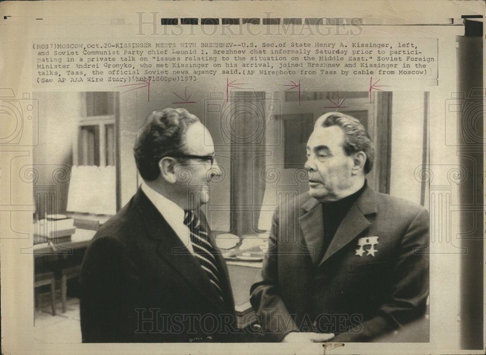 1973 Henry Kissinger, Leonid Brezhnev-Historic Images