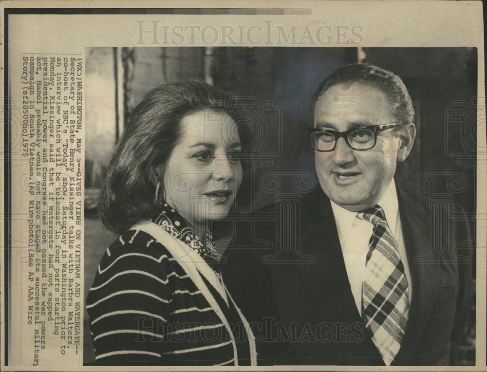 1975 Henry Kissinger Barbra Walters-Historic Images