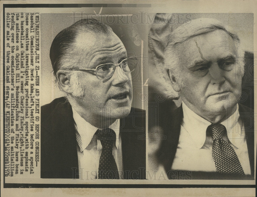 1976 Bowie Kuhn Charley Finley Capitol Hill-Historic Images