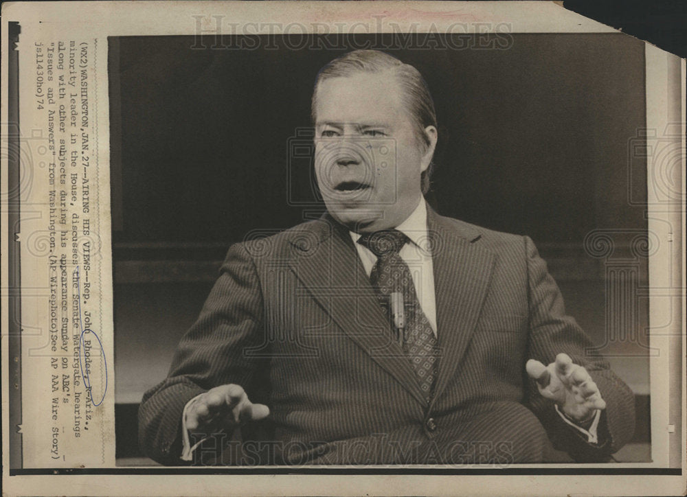 1974 John Rhodes Watergate hearings House-Historic Images