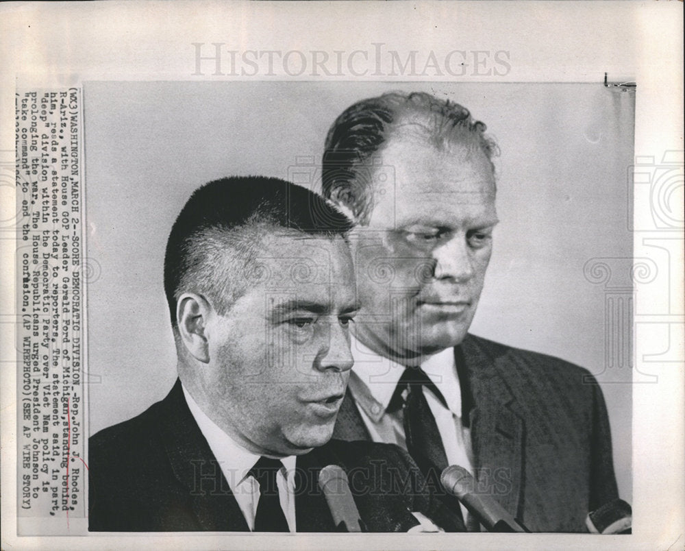 1966 John J. Rhodes Gerald Ford Vietnam War - Historic Images