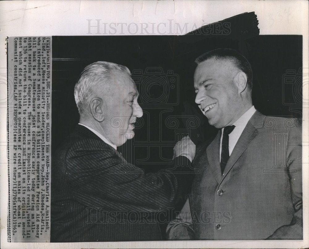 1963 Charles Halleck John Rhodes senator-Historic Images