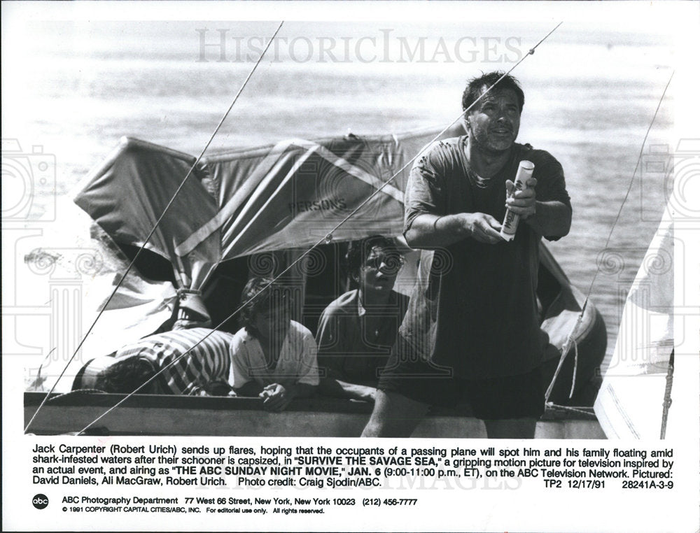 1991 Robert Urich actor Survive Savage Sea-Historic Images