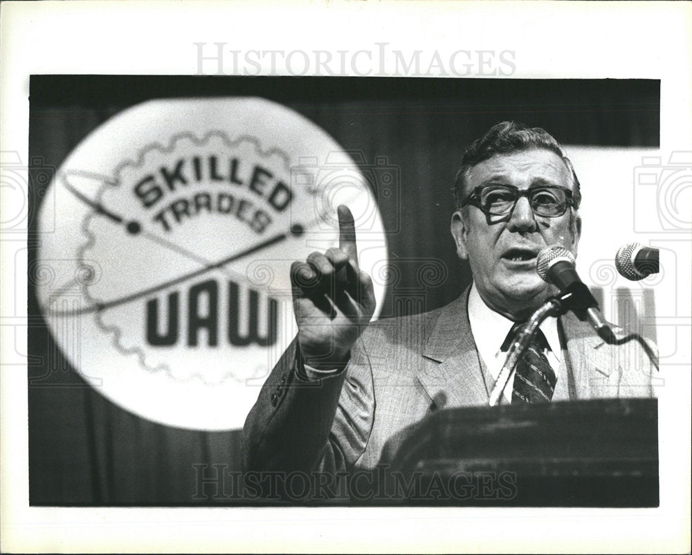 1970 Leonard Woodcock UAW union ambassador-Historic Images