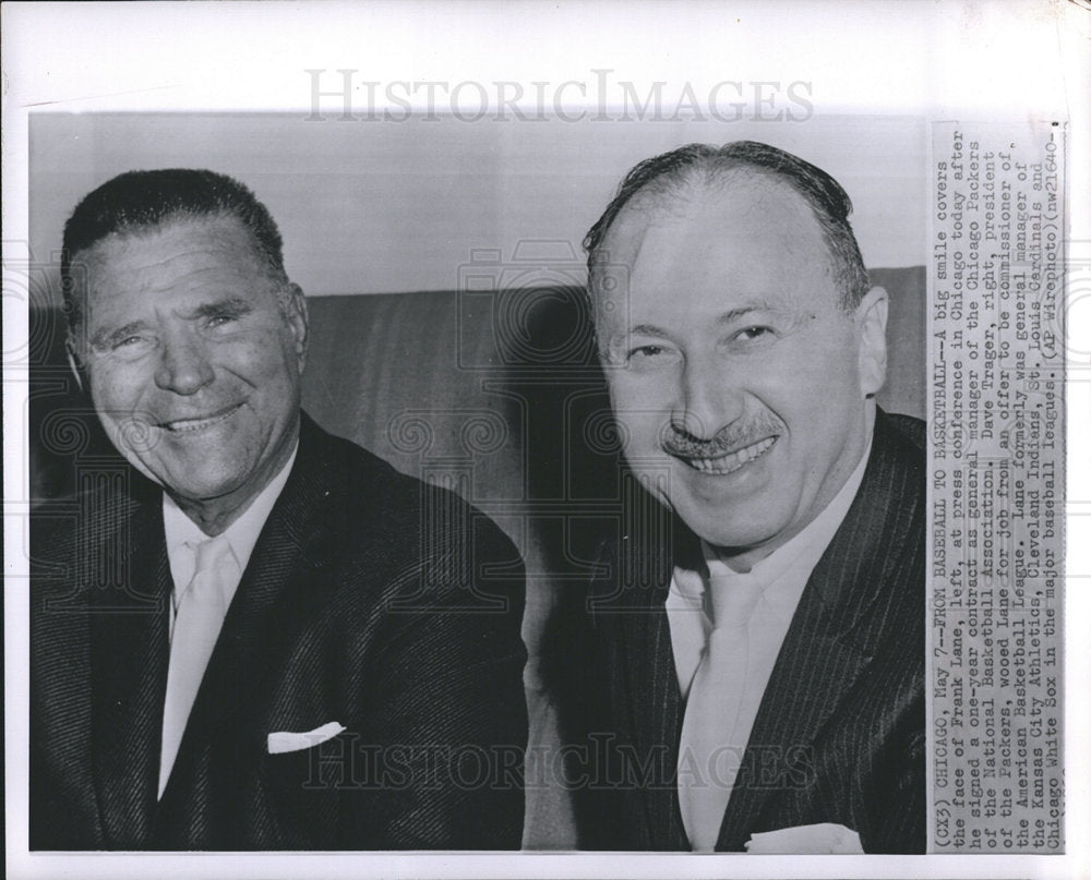 1962 Frank Lane Dave Tragger NBA Packers-Historic Images