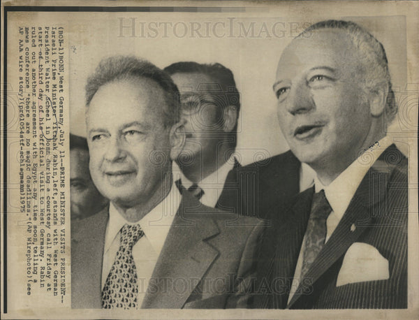 Bill Scheel Raa 1973 Yitzhak Rabin, Walter Scheel - Historic Images