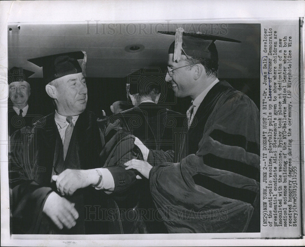 1955 Dr. Jonas Salk Adlai Stevenson-Historic Images