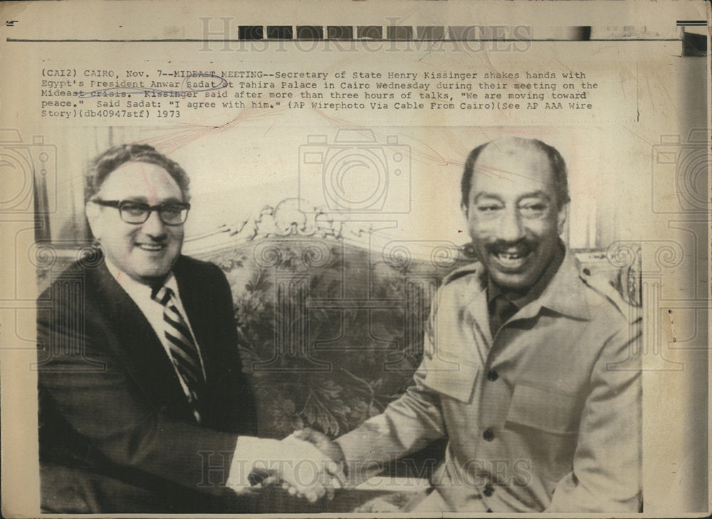 1963 Anwar Sadat Henry Kissinger Politician-Historic Images