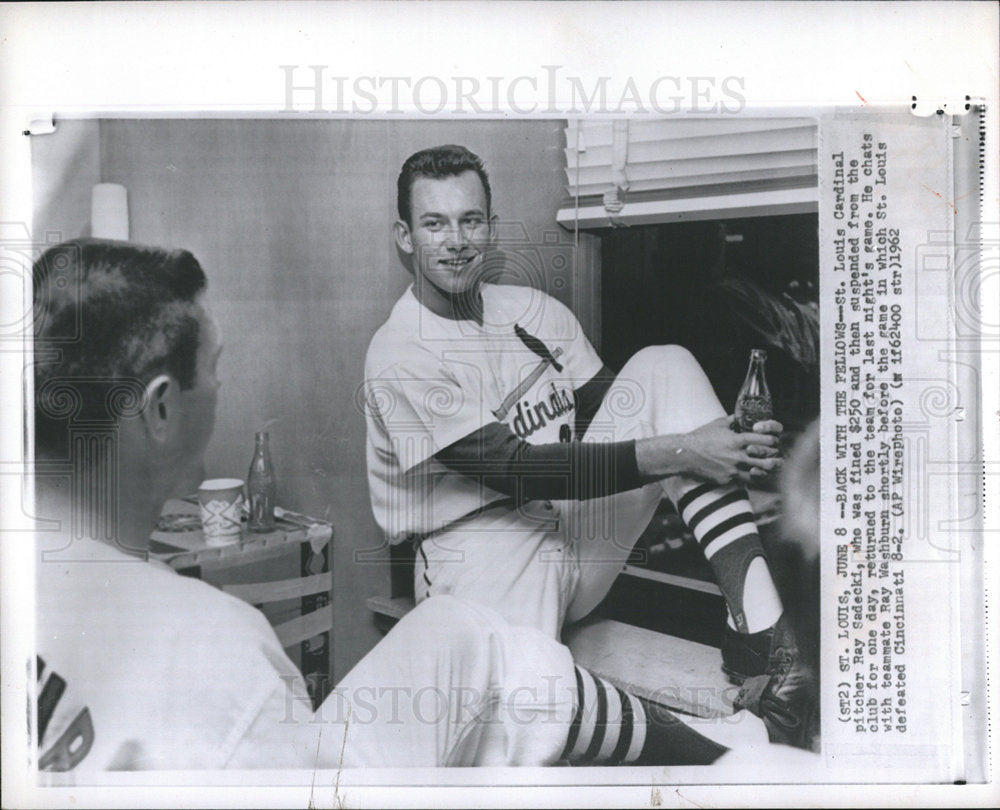 1962 Ray Sadecki Washburn Cardinals-Historic Images