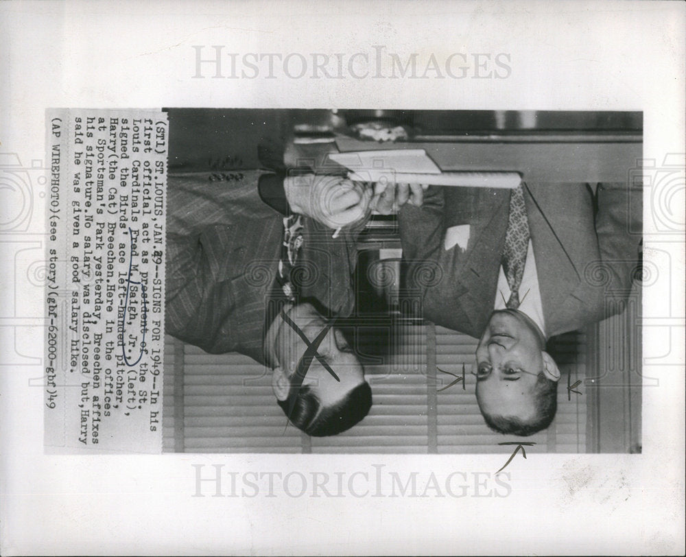 1949 Fred Saigh Jr Harry Brecheen Cardinals-Historic Images