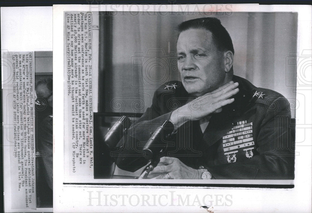 1966 Lewis W. Walt Marine South Viet Nam-Historic Images