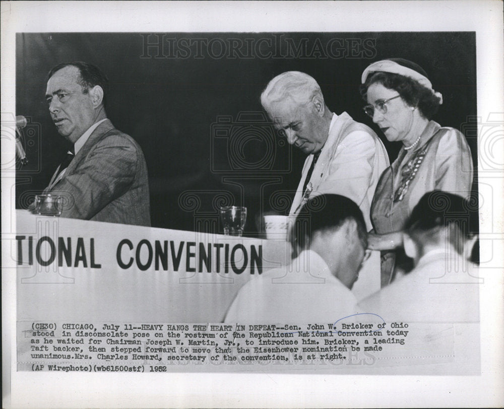 1952 John W. Bricker Joseph W. Martin Ohio-Historic Images