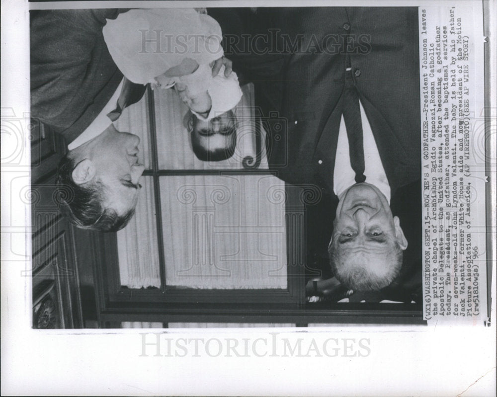 1968 Lyndon Johnson Jack Valenti baptism-Historic Images