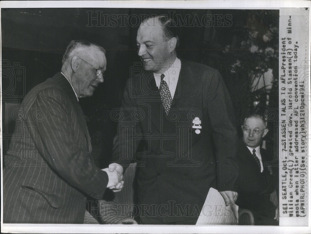 1941 William Green Harold Stassen Seattle-Historic Images