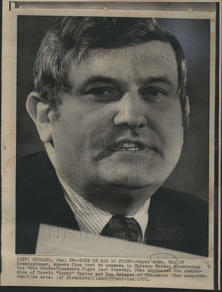 1974 Wayne Duke Big 10 Commissioner-Historic Images