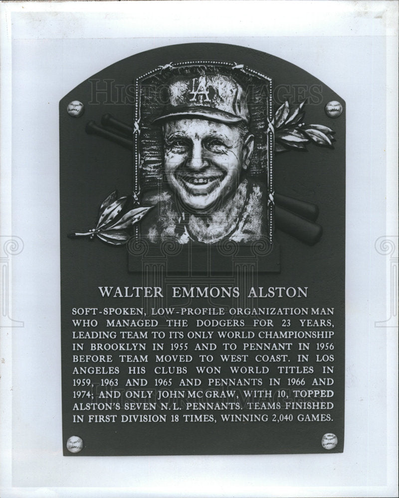 1983 Walter Emmons Alston Plaque-Historic Images