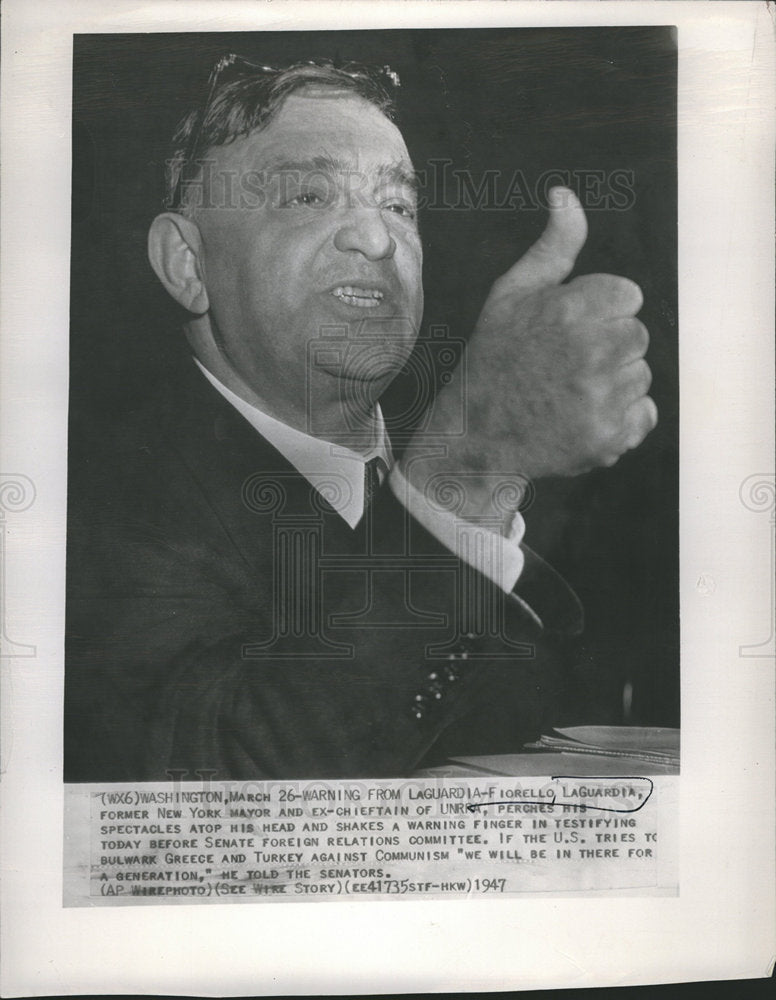 1947 mayor fiorello laguardia testimony-Historic Images