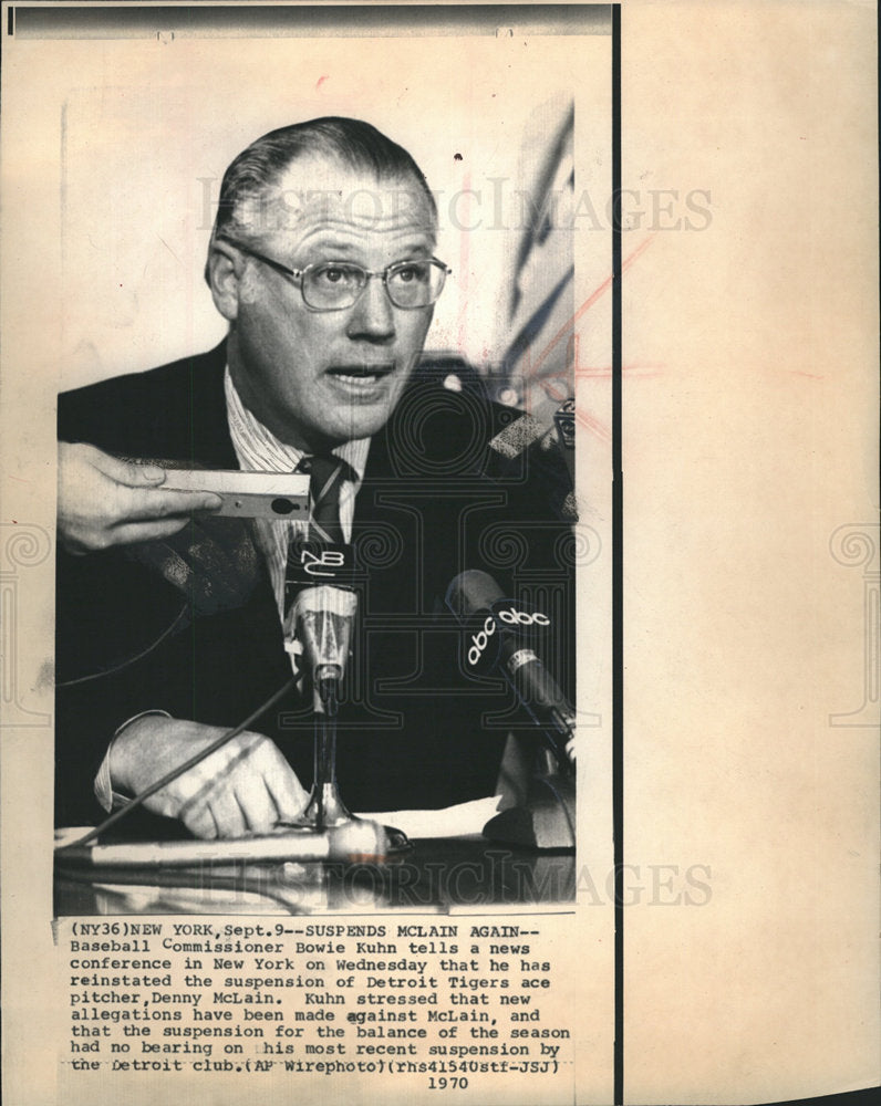 1970 Bowie Kuhn baseball commissioner-Historic Images