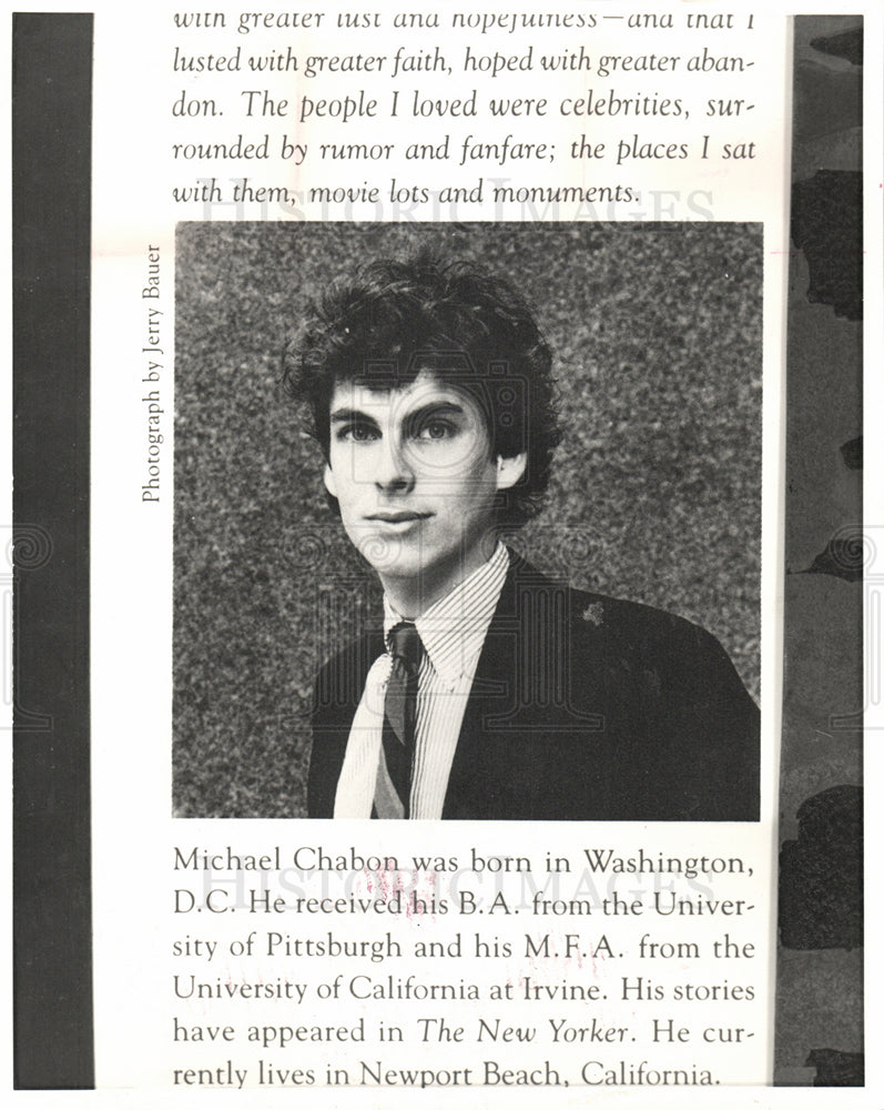 1988 Michael Chabon Writer-Historic Images