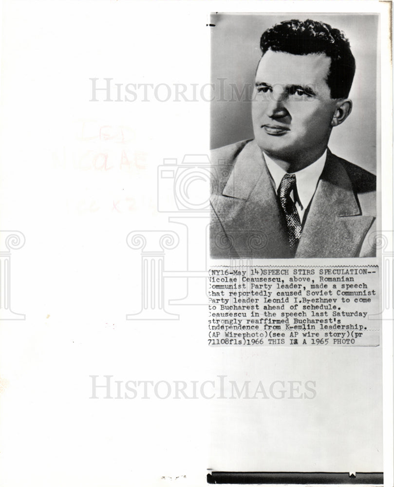 1966 Nicolae Ceausescu Romanian Communist-Historic Images