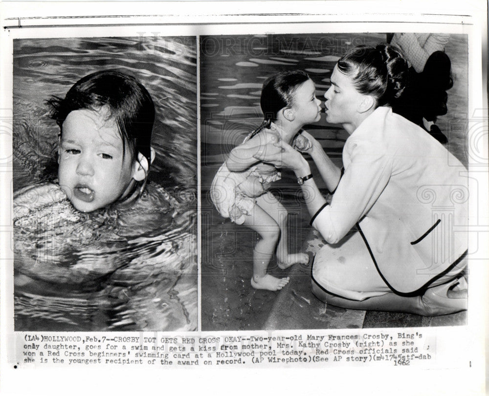 1962 Bing Crosby Daughter Mary Frances Swim-Historic Images