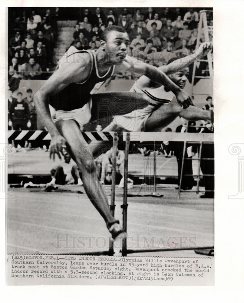 1969 Olympian Willie Davenport Hurdles-Historic Images