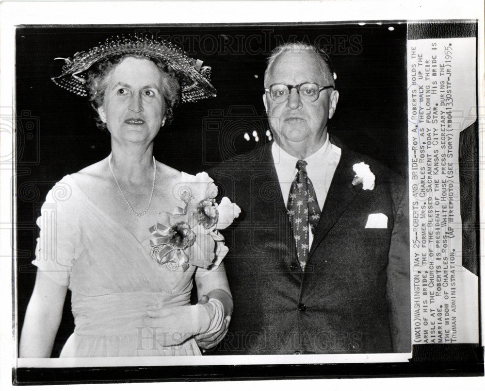 1955 Roy Roberts Mrs Charles Ross Marriage-Historic Images