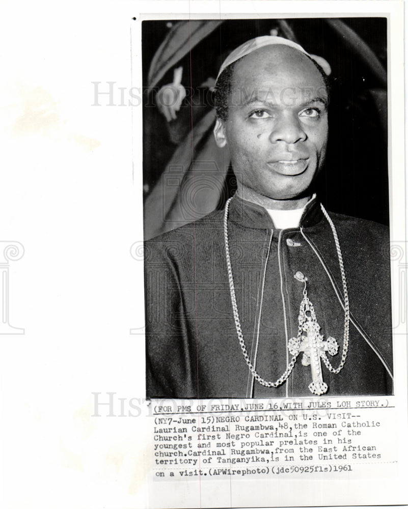 1961 Laurean Rugambwa african cardinal-Historic Images