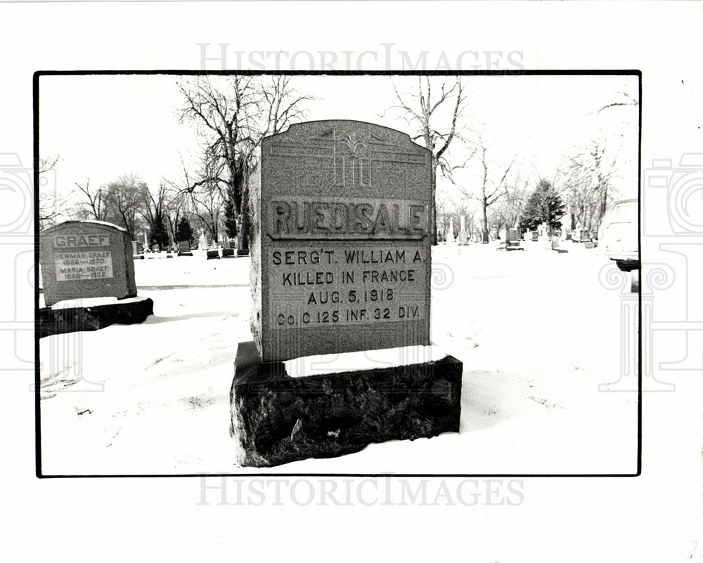 1991 Tombstone William Ruedisale cemetary-Historic Images