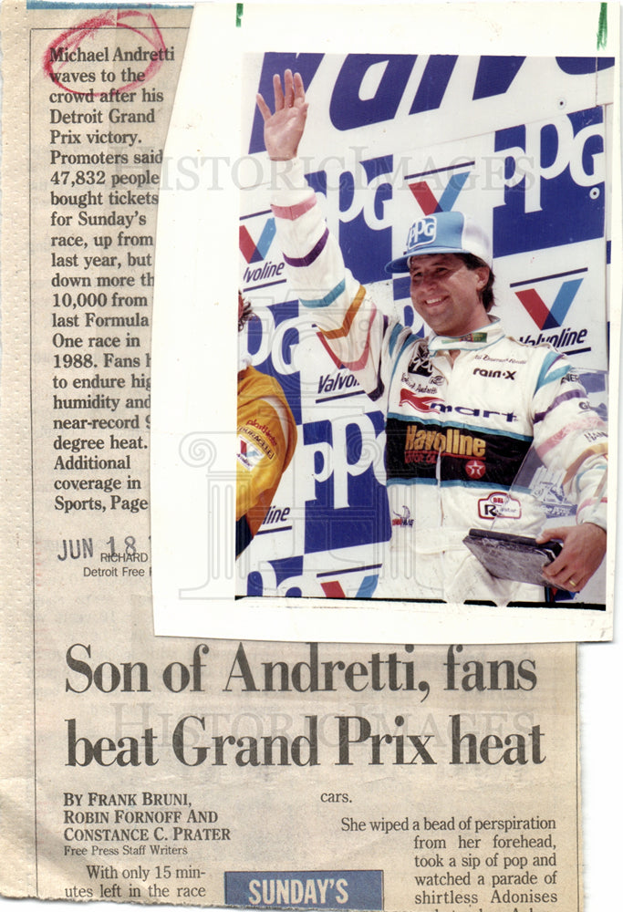 1988 Michael Andretti Detroit Grand Prix-Historic Images