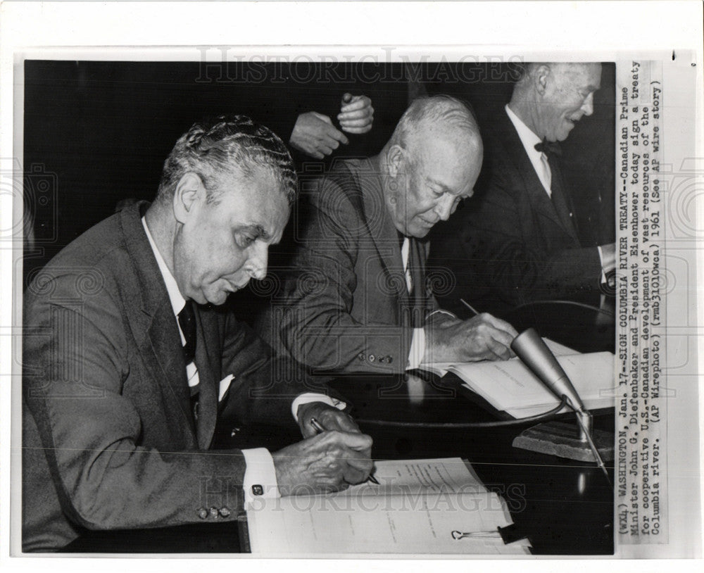 1961 John G. Diefenbaker Dwight Eisenhower-Historic Images