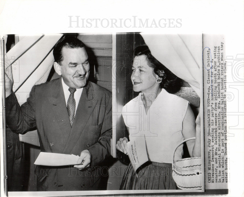 1957 Clement Zablocki and wife-Historic Images