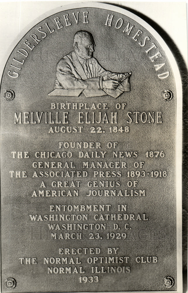 1933 MEMORIAL TABLET MELVILLE STONE-Historic Images