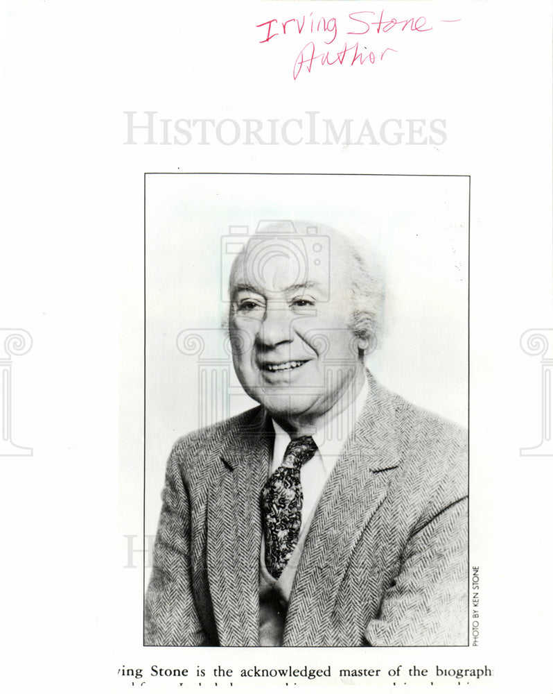 1985 Irving Stone Author-Historic Images