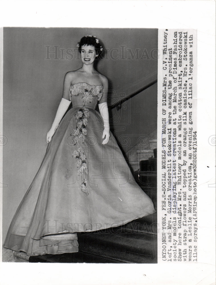 1954 Gloria Vanderbilt Stokowski Dress-Historic Images