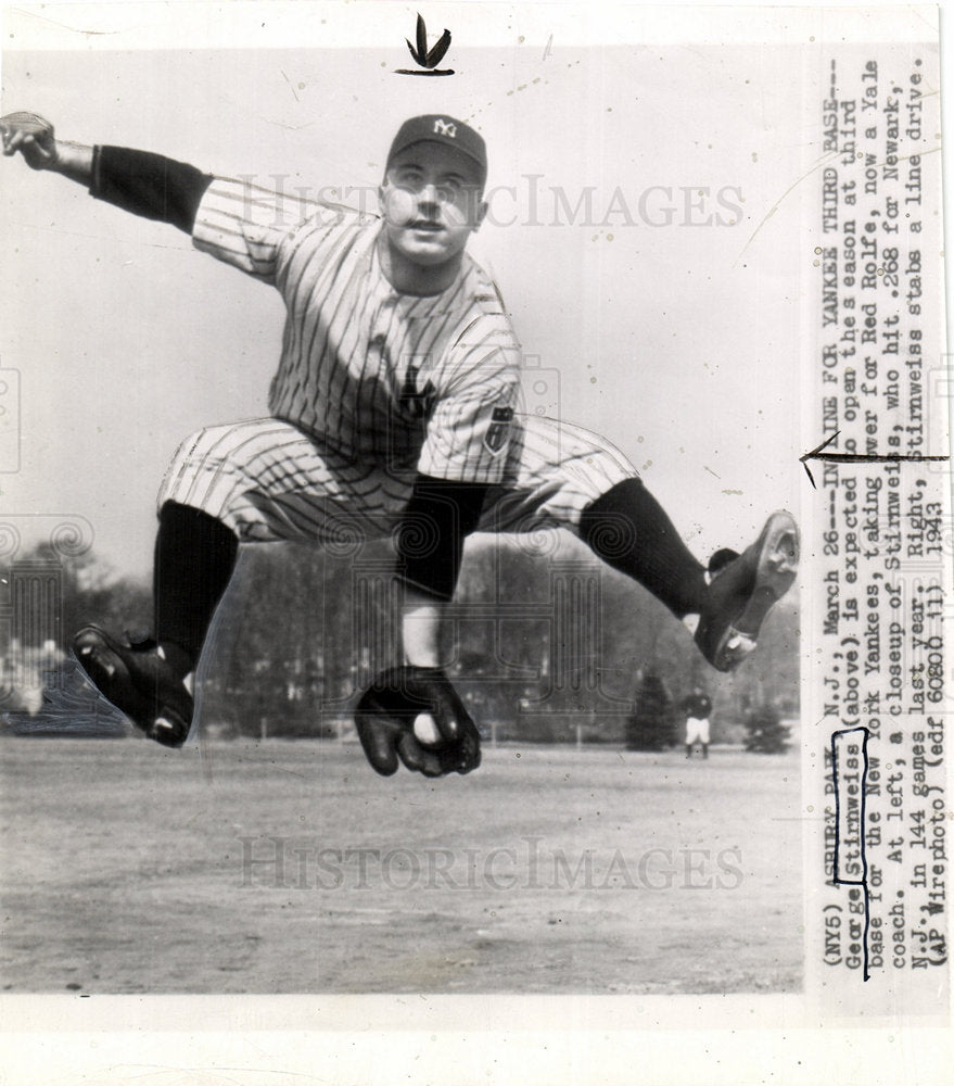 1943 George Stirnweiss Yankees third base-Historic Images