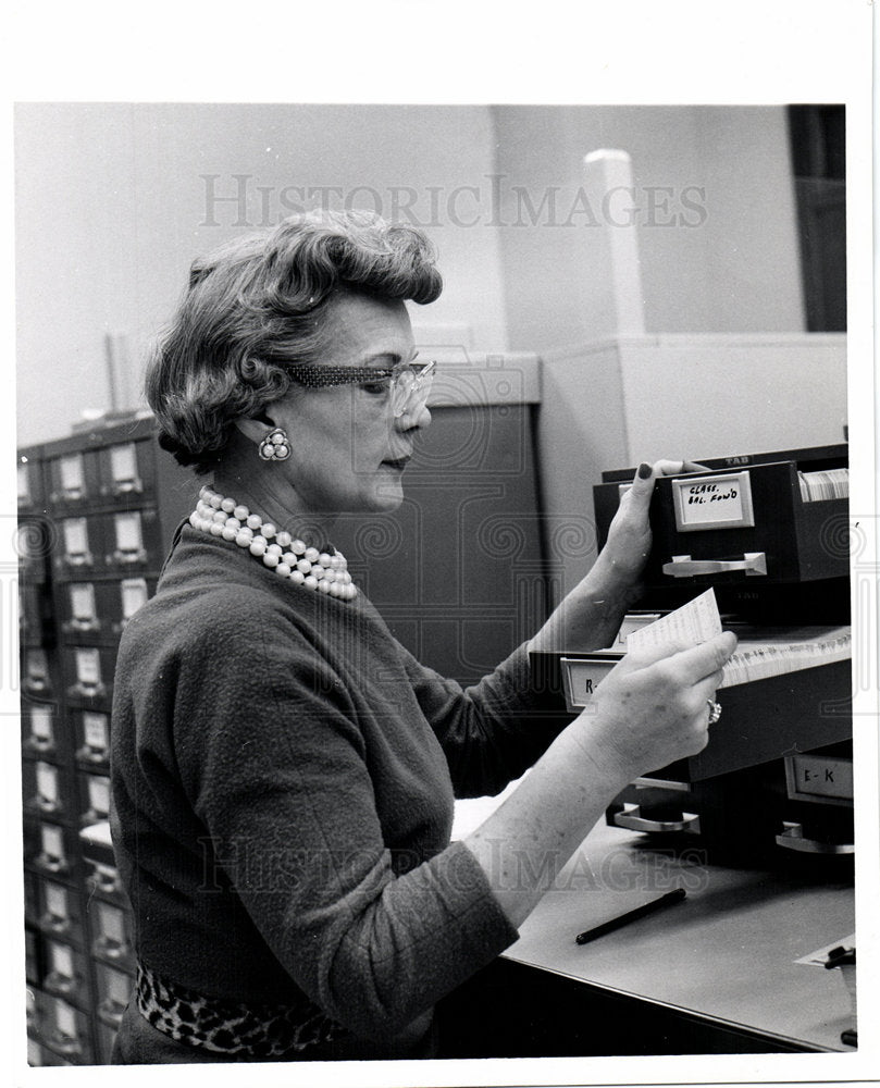 1963 IBM Woman Filing Archivist-Historic Images