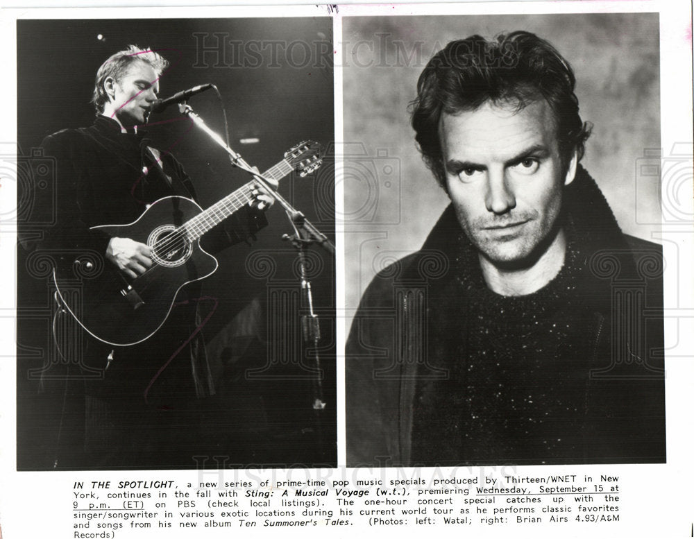 1993 Sting English musician singer actor-Historic Images